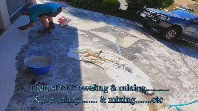 How to do Concrete driveway resurfacing. From start to finish With crack repair смотреть онлайн