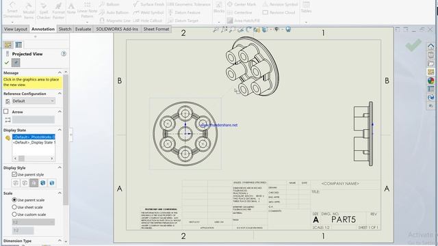 Solidworks Part 5 - How to create Pressure Plate, Convert 3D to 2D смотреть онлайн