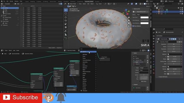 【Blender3.0+】 Doughnut tutorial: for beginners in geometry node (Eng sub)甜甜圈幾何節點新手教學 смотреть онлайн