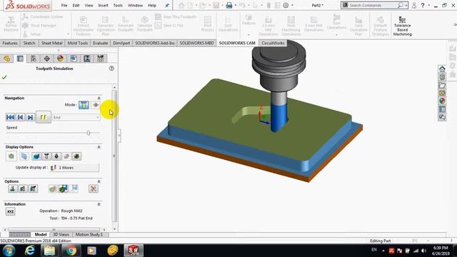 Cad Cam Milling 2 CNC SolidWorks 2018 смотреть онлайн
