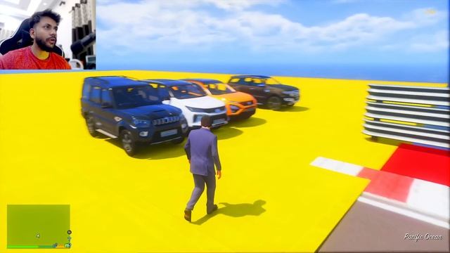 GTA 5 NEW INDIAN SUV VS SUPER SUV CARS 99999 KM/H SPEED JUMP😨😍 CHALLANGE GTA 5 смотреть онлайн