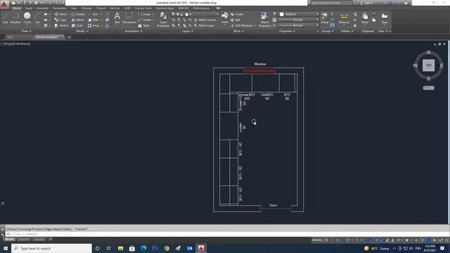 how to make kitchen in Autocad (2d- kitchen-1) смотреть онлайн
