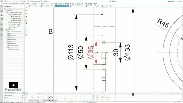 SIEMENS NX - HEATING SYSTEM - PART 1 - DRAWING - COFFEE MACHINE смотреть онлайн