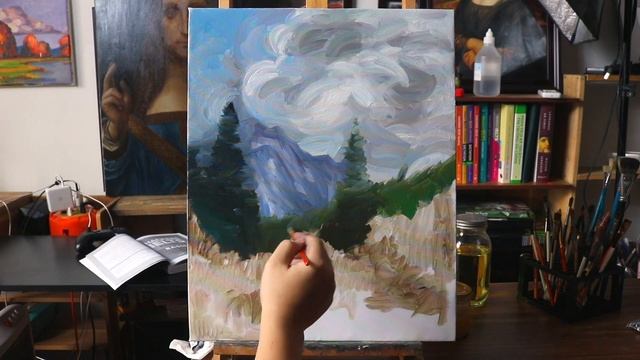 The Paintings of Pine Forest | Oil Painting смотреть онлайн