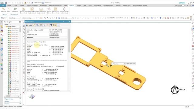 How to measure mass,weight value in Siemens nx 12 смотреть онлайн