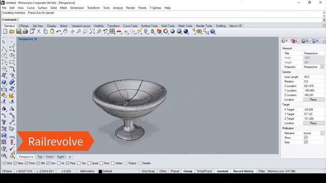 آموزش نرم افزار راینو قسمت سوم - Rhinoceros 3D tutorial part 3 смотреть онлайн