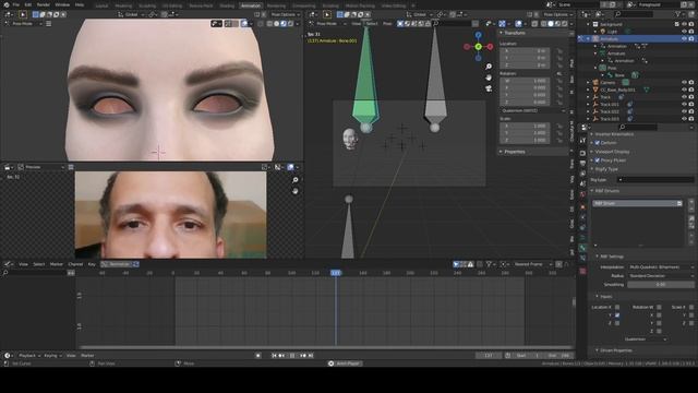 Facemocap test (Blender Motion Track, RBF and Shapekeys) смотреть онлайн