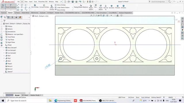 Auto V6 Engine Block SolidWorks-Step By Step смотреть онлайн