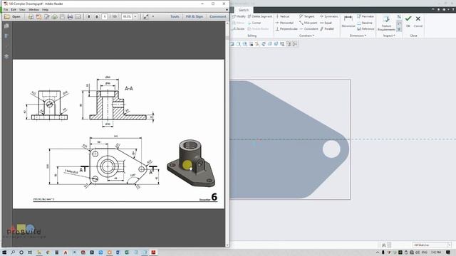 PTC Creo parametric 7.0||Basic 3D Modelling||Simple Drawing Exercise-8||Beginners смотреть онлайн