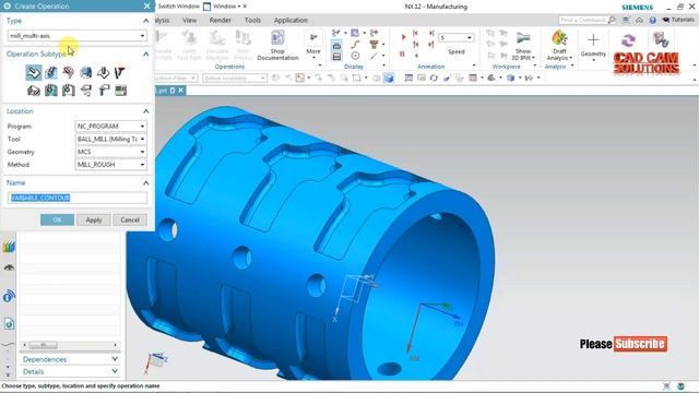 #NX CAM Tutorial || DAY 8 #4 AXIS #VARIABLE CONTOUR #CONTOUR PROFILE смотреть онлайн