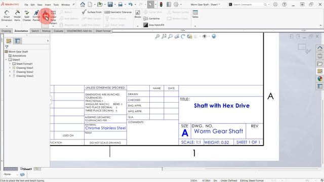 Worm Gear Shaft: 5 Edit Sheet Format смотреть онлайн