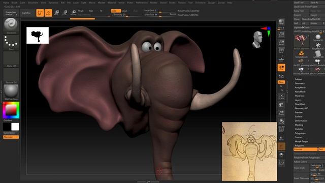 ZBR201: ZBrush Project - The Cartoon Elephant смотреть онлайн