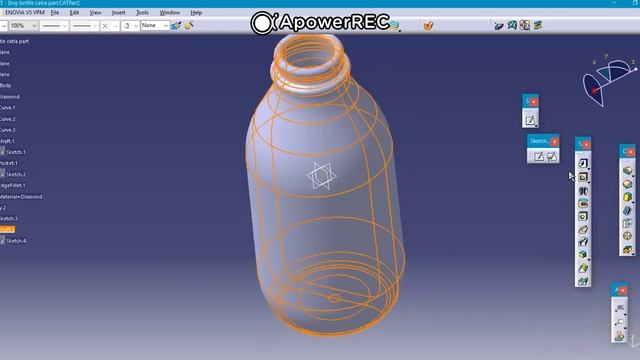 How to make Revolve and extrude cut tools in CATIA v5 смотреть онлайн