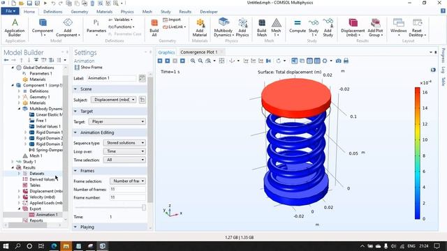 Multibody Dynamic Analysis over spring in Comsol Multiphysic смотреть онлайн