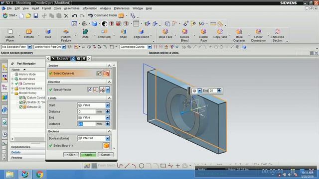 Siemens | NX | Tutrial-4 | How to Multi Extrude in one sketch ? смотреть онлайн