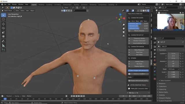 Creating a virtual human character with the MB-Lab Blender add-on смотреть онлайн