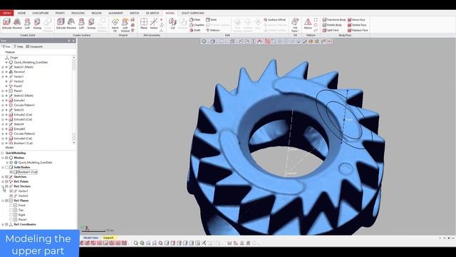 Solid modeling - Gear tutorial geomagic design X смотреть онлайн