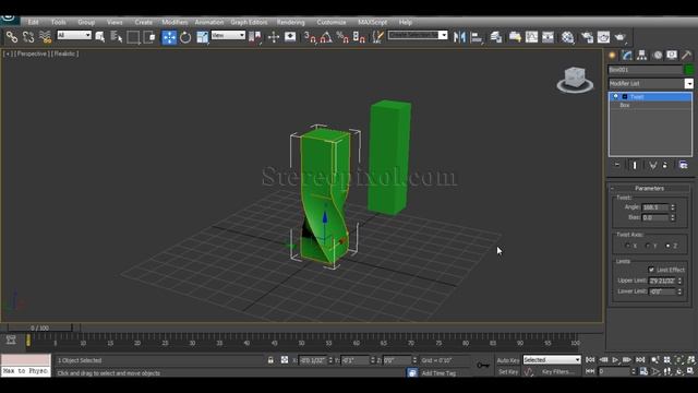 Twist Taper modifier 3Ds Max смотреть онлайн