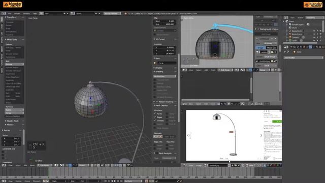 blender speed modeling x7 - Floor Lamp With Dimmer (download link) смотреть онлайн