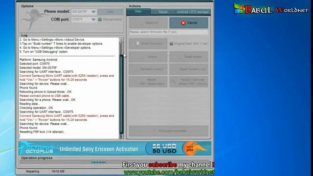 SM-G570F Reset FRP successfully done | via UART cable by Octoplus Box смотреть онлайн