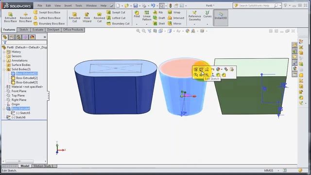 SolidWorks Full Course 2020 | Tutorial 26 | Inserting sketching on parts, flat surfaces смотреть онлайн
