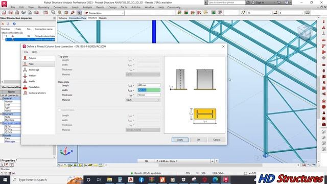 Autodesk Robot 2023; Base connection Design Tutorial смотреть онлайн