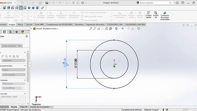 SOLIDWORKS Student Edition Sólo para uso académico Pieza3 2022 12 03 11 46 55 смотреть онлайн