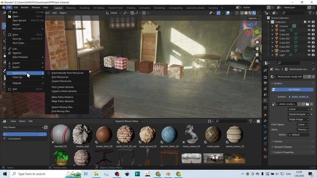 Blender 📦 Pack รวมไฟล์ประกอบ ไว้ในตัวไฟล์blend ( V3.2 , Aug 2022 ) смотреть онлайн