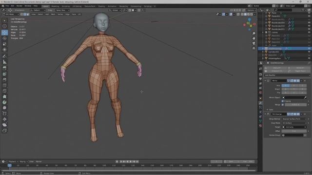 Time lapse Female body Retopology Blender 2.9 Tutorial Step by step смотреть онлайн