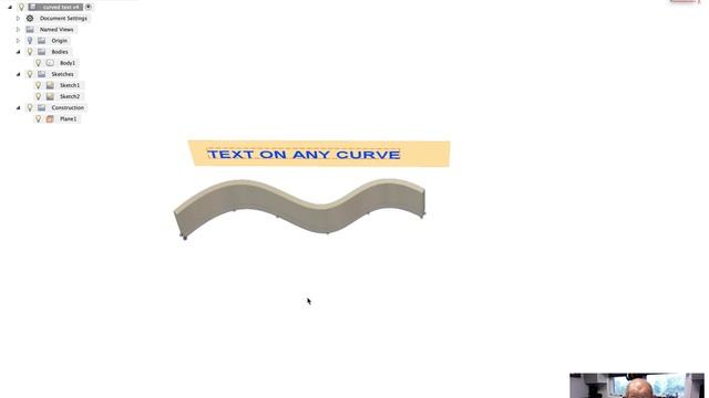 Text on any curve using Fusion 360 смотреть онлайн
