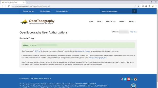 Using API Keys to Access OpenTopography’s Global Datasets API смотреть онлайн