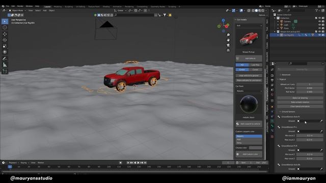The car not attaching to the surface FIXED! RIGACAR ADDON | BLENDER смотреть онлайн