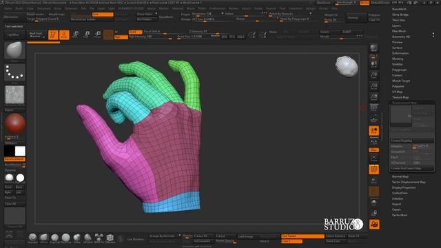 Mano lista para posar en ZBrush con ZSphere Rig смотреть онлайн