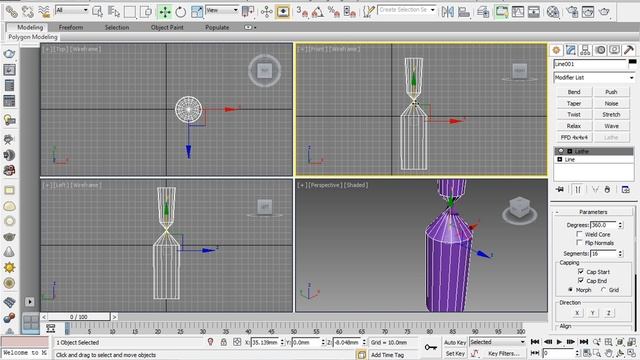3dsMax Modeling - Modify Panel Lathe смотреть онлайн