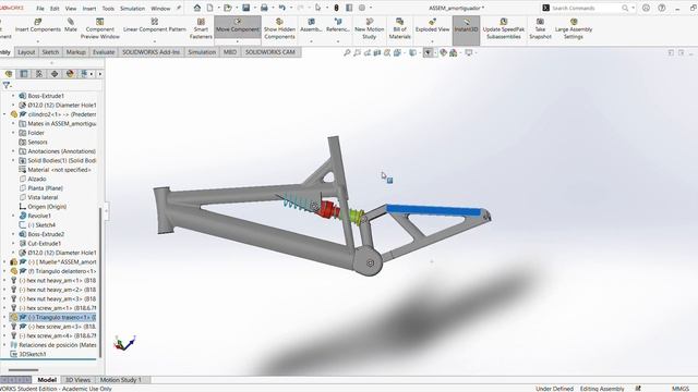 SOLIDWORKS Student Edition Academic Use Only ASSEM amortiguador 2023 05 23 10 55 53 смотреть онлайн