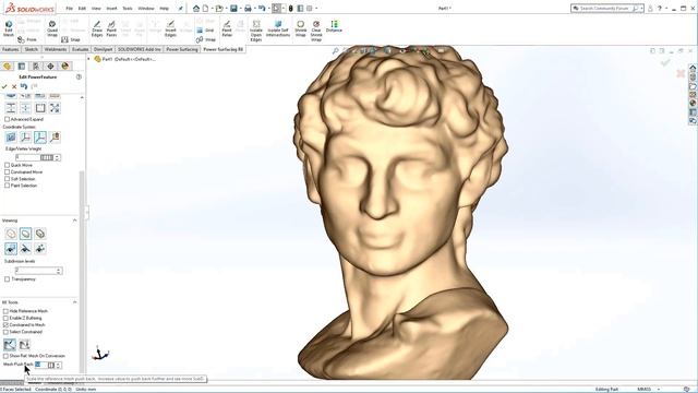Power Surfacing Reverse Engineering in SOLIDWORKS - Quick Start for automatic Quad Wrapping. смотреть онлайн