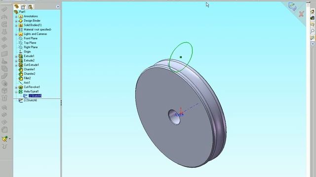 SolidWorks Tutorial: How to Draw a Worm Wheel смотреть онлайн