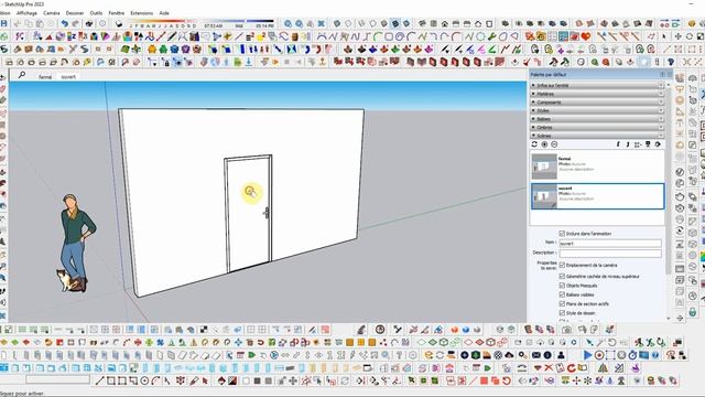 porte animée dans sketchup avec le plugin keyframe animation смотреть онлайн