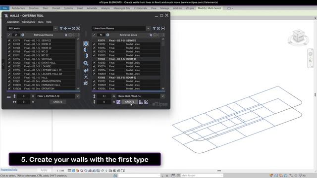 eTLipse Elements Tutorial – Create Walls using Lines in Revit (ENG) смотреть онлайн