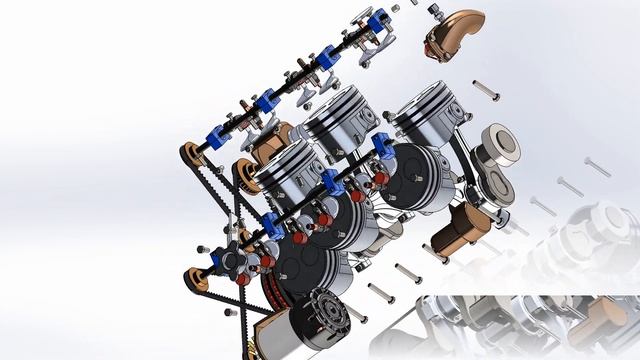 Jaguar 4.2 liter engine in solidworks смотреть онлайн