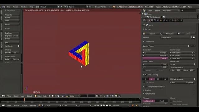 Rubik's | Blender | Optical Illusion I Penrose Triangle I The Impossible Tribar смотреть онлайн