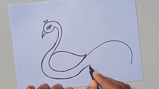 Peacock Drawing Very Easy From Number 2 | How To Draw Peacock | Number Drawing | смотреть онлайн