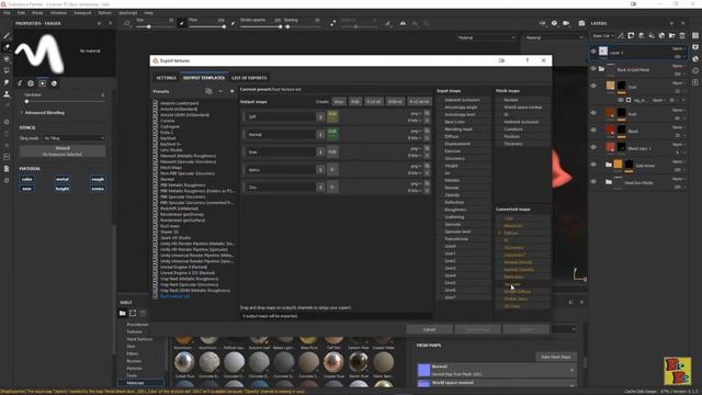 Tutorial 05 I Exporting textures by creating a preset for Rust I Substance Painter смотреть онлайн