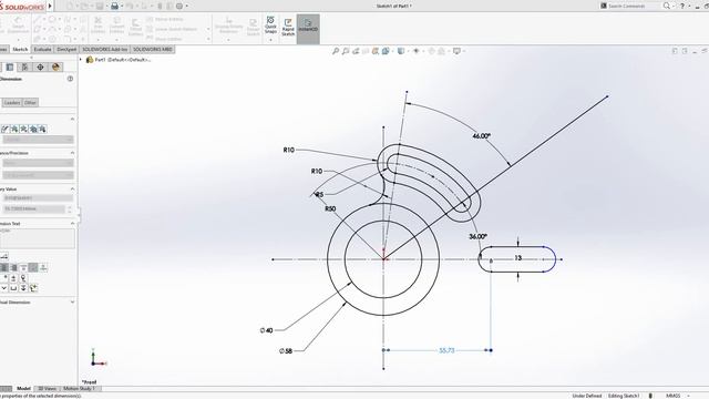SOLIDWORKS Premium 2016 x64 Edition Sketch1 of Part1 2020 10 28 23 26 04 смотреть онлайн