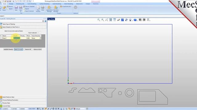 VisualCAD/CAM 2022 Rectangular Nesting Quick Start смотреть онлайн