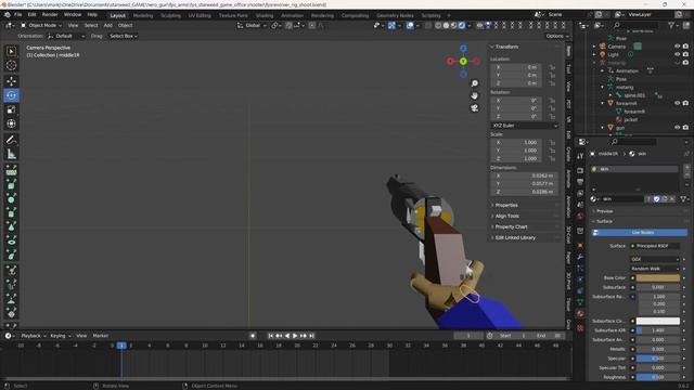 Blender: Part G - low poly revolver, first person arms - into Unity with shoot animation смотреть онлайн