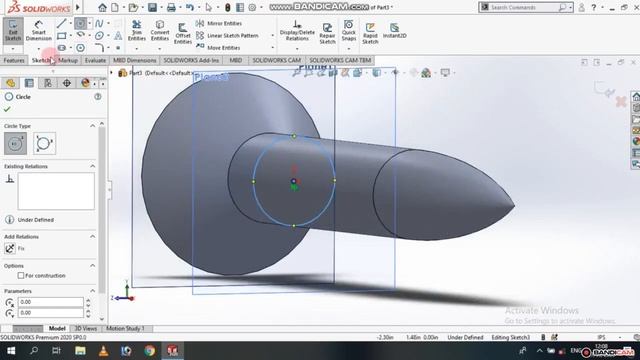 SOLIDWORK TUTORIAL NO#2 | HOW TO MAKE A SCREW WITH VARIABLE PITCH DIAMENTION. смотреть онлайн
