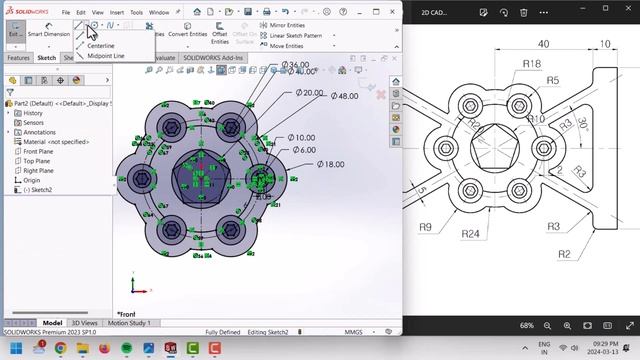 2D CAD EXERCISES 26 IN SOLIDWORKS смотреть онлайн