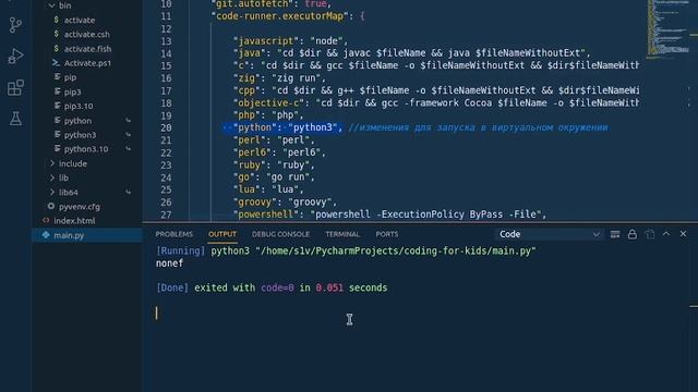 Code Runner для Python, настройка смотреть онлайн
