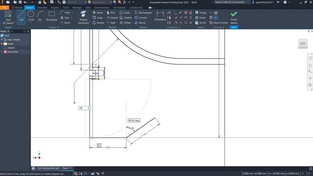Autodesk Inventor Tutorial | how to design a fire extinguisher (APAR) | Part 1 Tube design смотреть онлайн